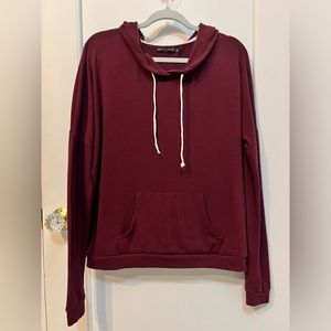 Brandy Melville Maroon Pullover Hoodie One Size